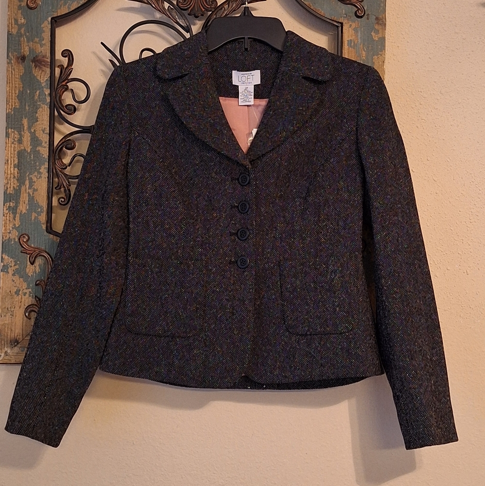LOFT Black Women's Blazer. Excellent Condition Size NWT 2Petite - Picture 4 of 11